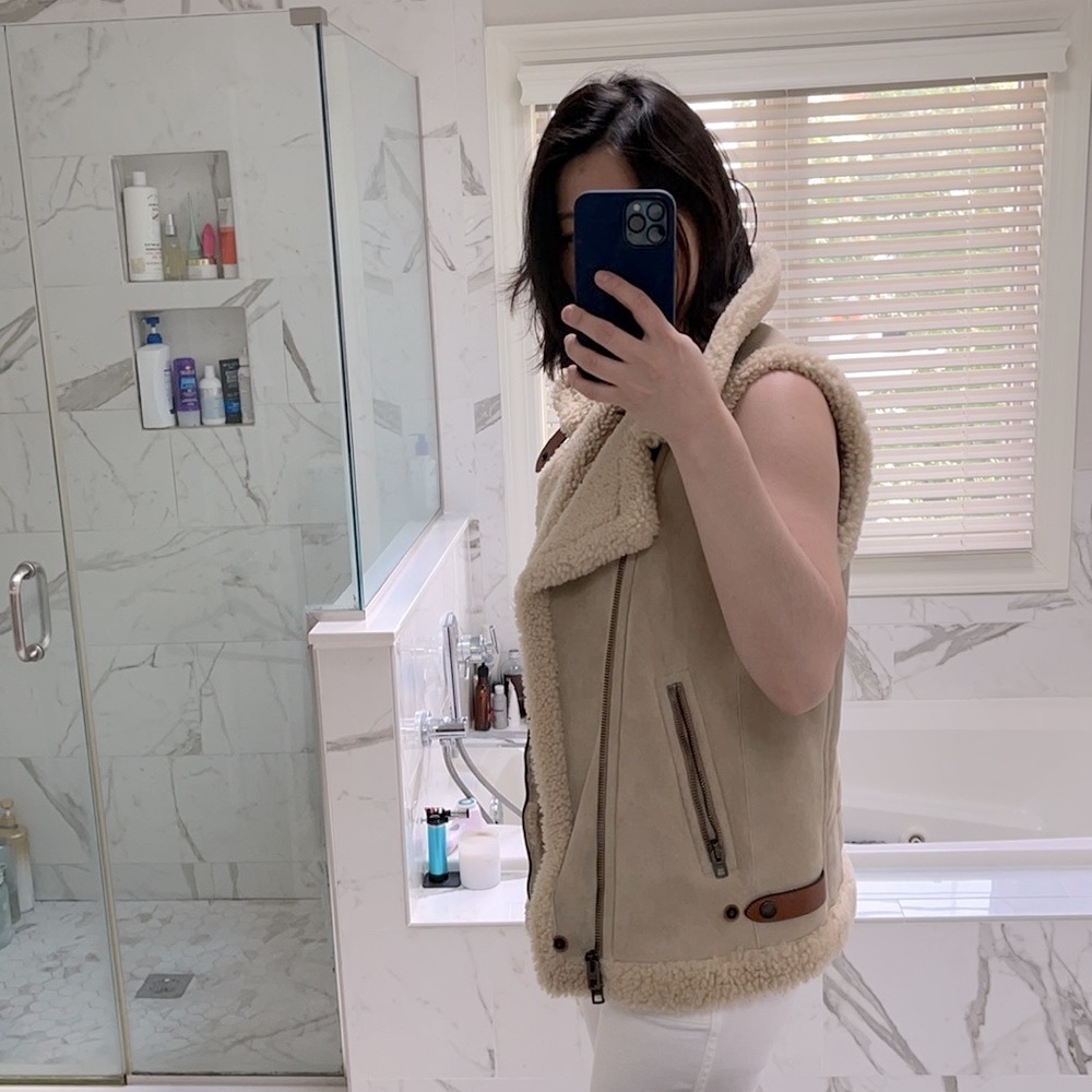 Coach Sheepskin Moto Vest XS - Picture 8 of 9